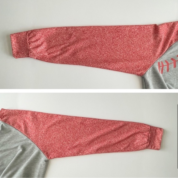 BKTOPS Women's Baseball Lace Stitch Color-block Pullover Sweatshirt Size XXL - Picture 5 of 12